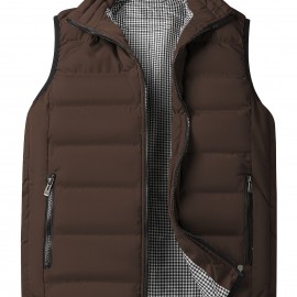 Winter Thick Vest For Men, Casual Black Warm Padded Sleeveless Jacket Best Sellers