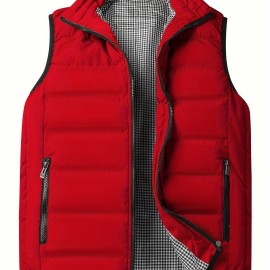 Winter Thick Vest For Men, Casual Black Warm Padded Sleeveless Jacket Best Sellers