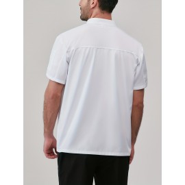 Chef Code Men's Short Sleeve Uniform Classic Chef Coat Cook Shirts