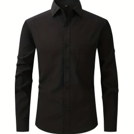 Men's Basic Button Down Fit Lapel Dress Shirt