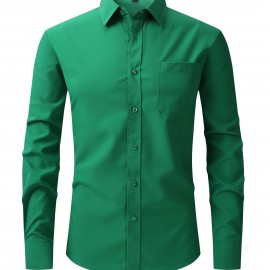 Men's Basic Button Down Fit Lapel Dress Shirt